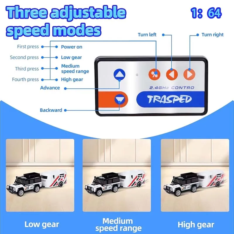 Afstandsbediening Mini Terreinwagen Legering 1:64 Model 2.4G 5-Kanaals Een Uur Lange Uithoudingsvermogen Drifts Elektrisch Speelgoed Voor Kinderen Geschenken