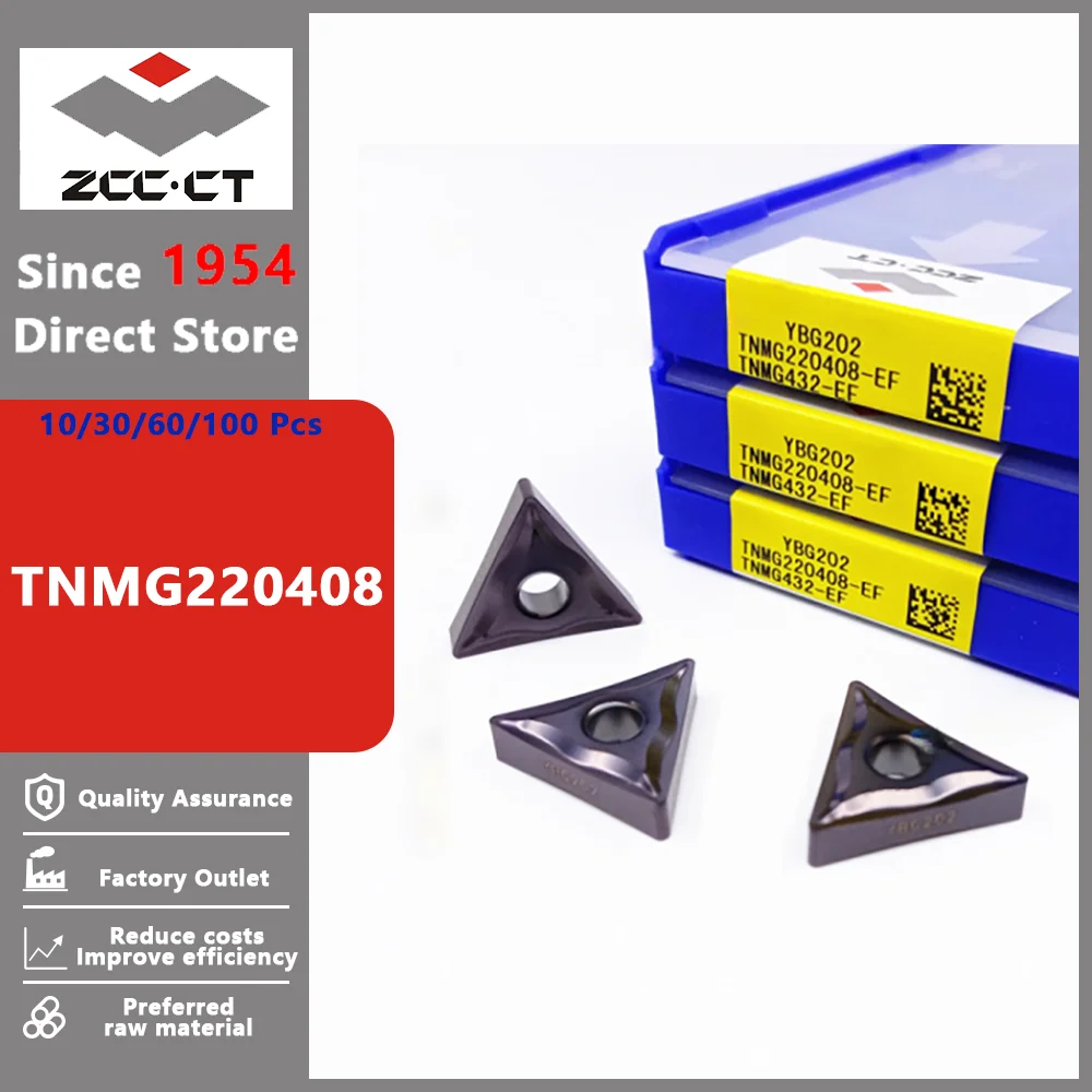 ZCC.CT Original TNMG220408 External Turning Tool Carbide Inserts CNC Lathe TNMG 220408 Cutting Turning Tools