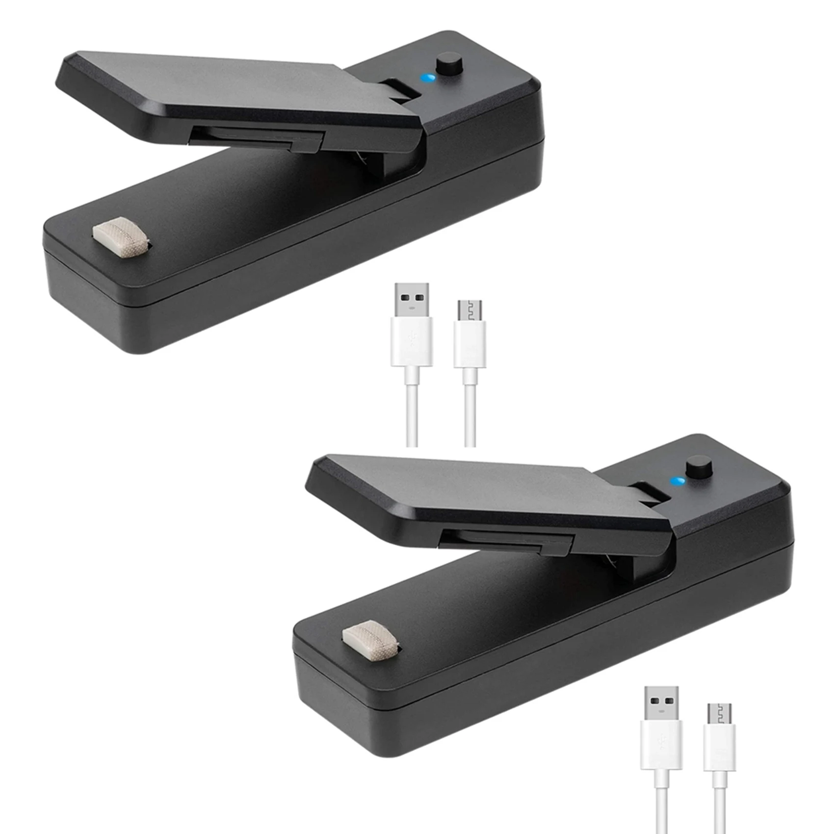 

B01C-Mini Bag Sealer-2In1 Portable Rechargeable Handheld Vacuum Heat Sealers &Cutter For Plastic Bag Storage Food 2Pcs Black