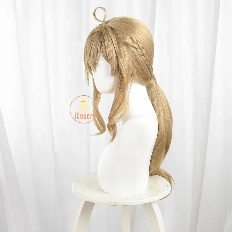 أسرار أنيمي الساحرة الصامتة مونيكا ايفريت شعر مستعار تأثيري شقراء ذيل حصان الشعر الطويل حفلة الهالوين للنساء الفتيات كرنفال