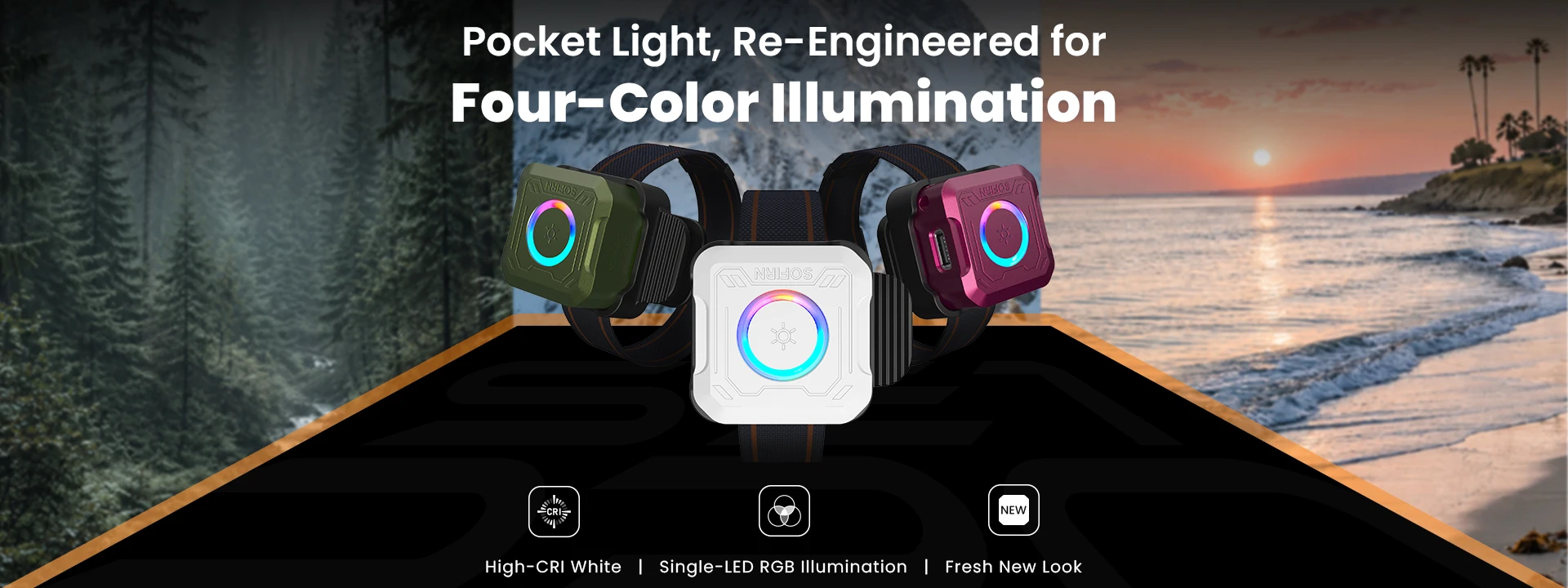 SOFIRN SE1 PRO Mini EDC Schlüsselanhänger-Taschenlampe 275LM Weiß Rot Grün Blau RGB-Licht Typ-C Wiederaufladbare Magnetische Taschenlampe Laufleuchte – Detail 1