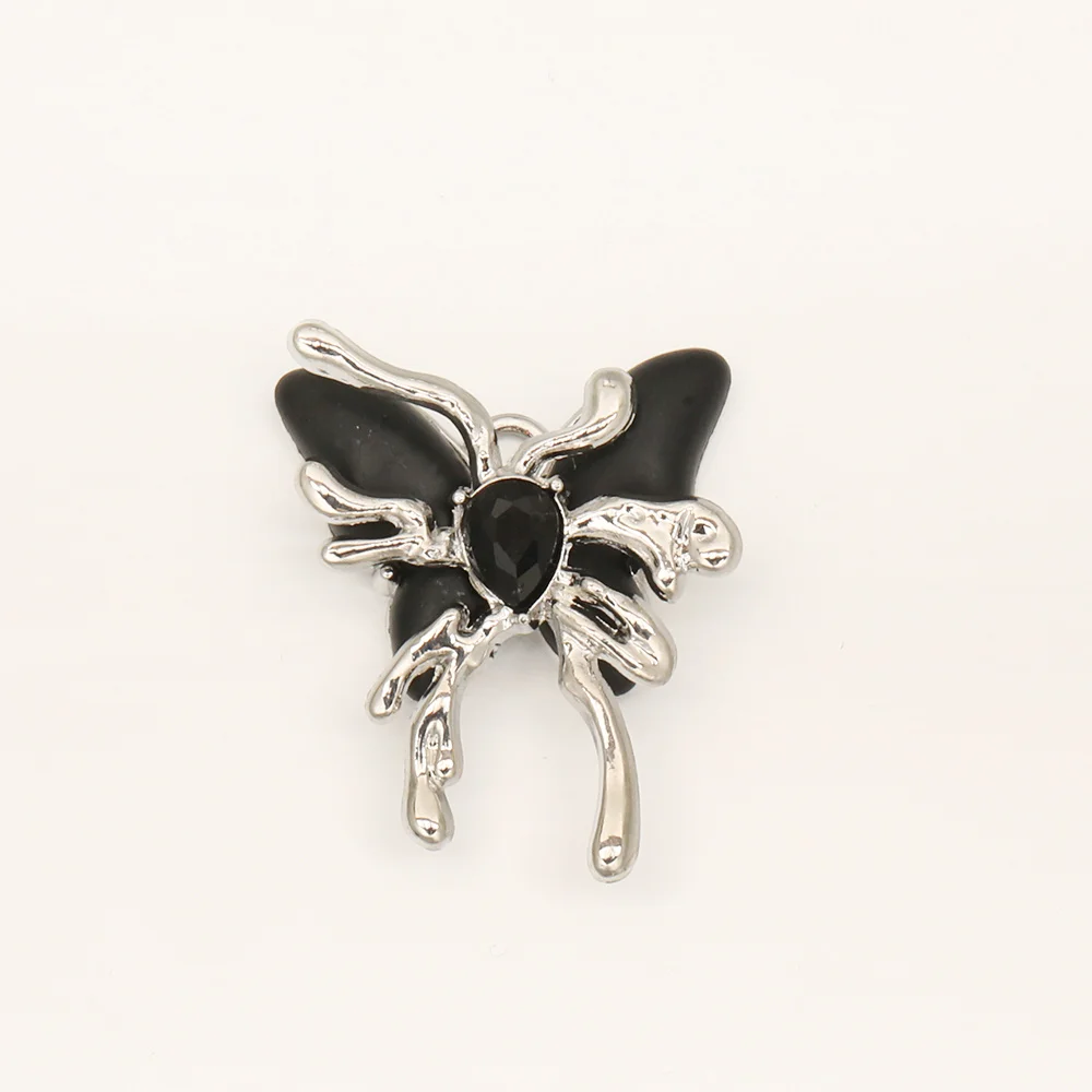 Design Cordial 50 pièces 28*33MM résultats et composants de bijoux/pendentif en strass bricolage/fait à la main/alliage de Zinc/forme de papillon/ # 193304