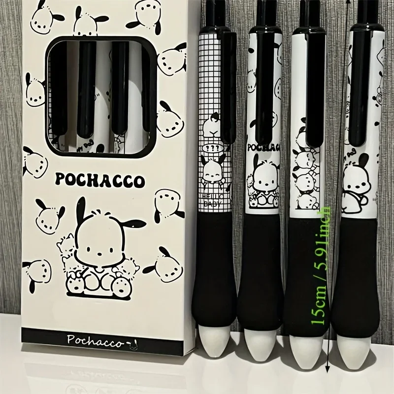 4pcs Kawaii Sanrio Pochacco Gel Pen Set Adorable Design Quick-Drying Ink Smooth Writing Durable Stationery Students Supplies