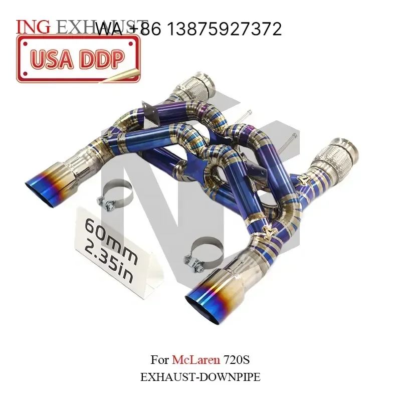 Wmwmnu for ING Exhaust System New Dual X-Pipe Design for 720S 4.0T Catback Exhaust Titanium Pipes Auto