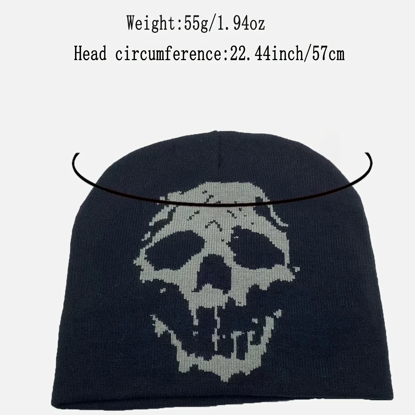 1PC skull jacquard knitted hat, personalized street cold hat, unisex, suitable for daily leisure, outdoor sports, when the holid