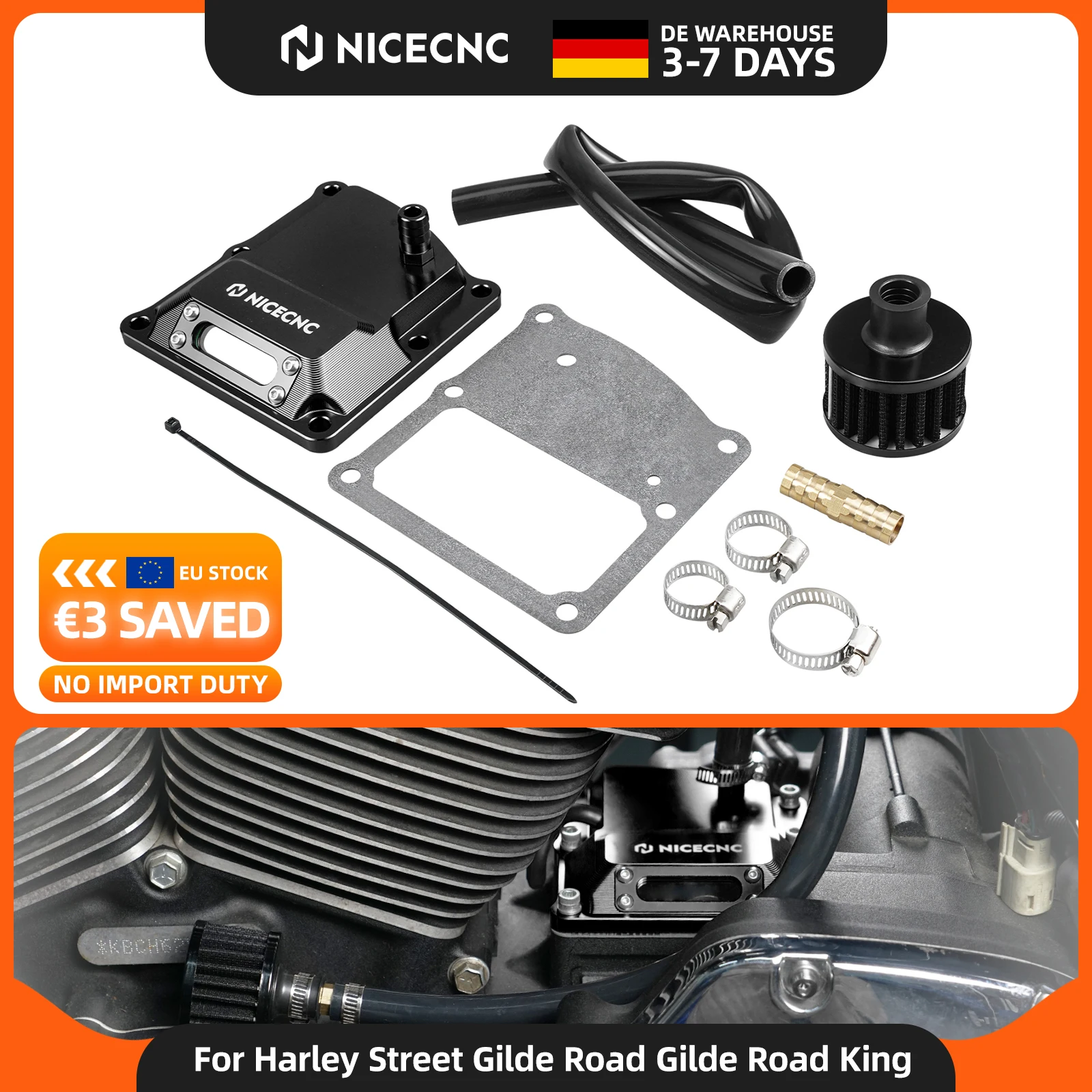 2017-2024 Für Harley Road Glide FLTRX Belüftete Getriebe-Abdeckung Street Glide 	 FLHX 2017-2024 Road King FLHR 2017-2022 Low Rider ST FXLRST 117 Street Bob FXBB 107 FXBBS 114 Fat Boy FLFB 107