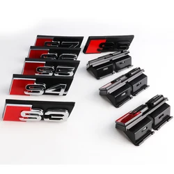 3D ABS Car Grill Logo Emblem Front Grille Badges Decoration Tools For Audi S3 S4 S5 S6 S7 Auto Exterior Modification Accessories