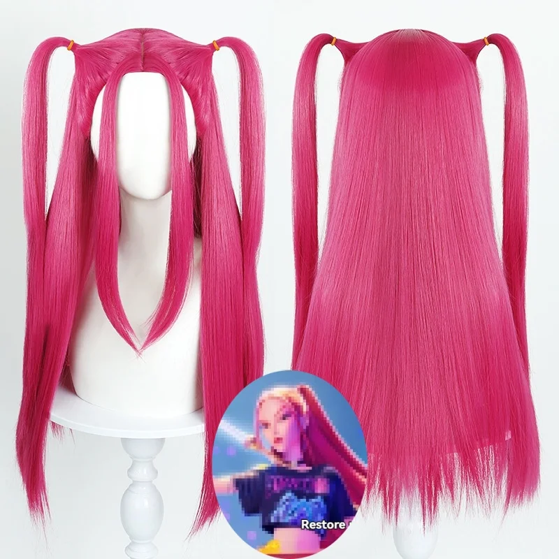 Film Kpop Cosplay Perücke Haar für Rumi Zoey Dämon Jäger Lila Schwarz Rot Langes Haar Hitzebeständige Synthetische Perücken Karneval Requisiten