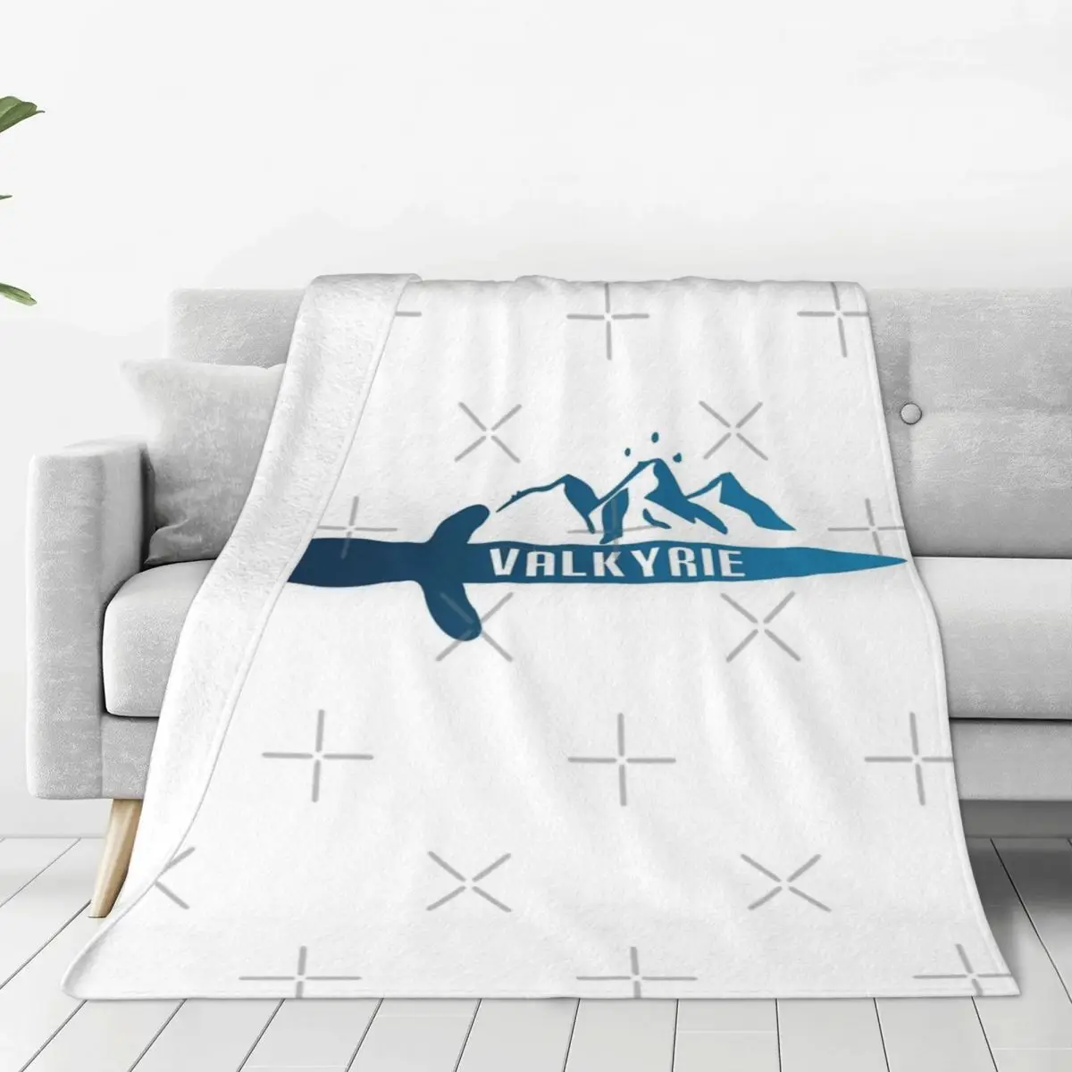 Blue Ombre Valkyrie Sword And Night Four Seasons Universal Blanket Movie Theater Can Be Covered Mother's Day Gift