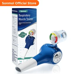 Sonmol Breathing Exercise Device for Lungs with Manometer, Respiratory Muscle Trainer & Lung Exerciser