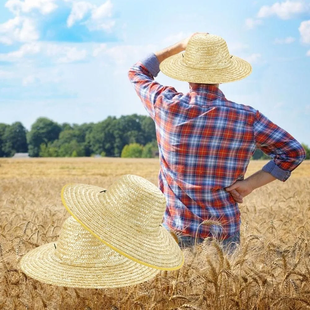 New High Quality Adjustable Straw Hat Casual Width Brim Sun Protection Beach Hats Breathable Bucket Hat Women Men Summer