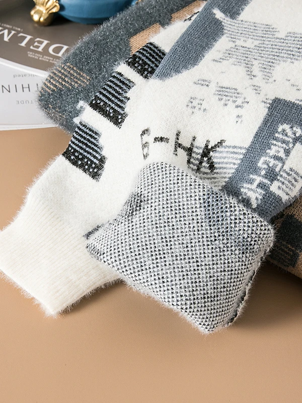 厚手のハーフハイカラーニットセーター、ティーンエイジャーの男の子向け、暖かいベースレイヤー、カジュアルスタイル、長袖、ナイロンポリエステル混紡