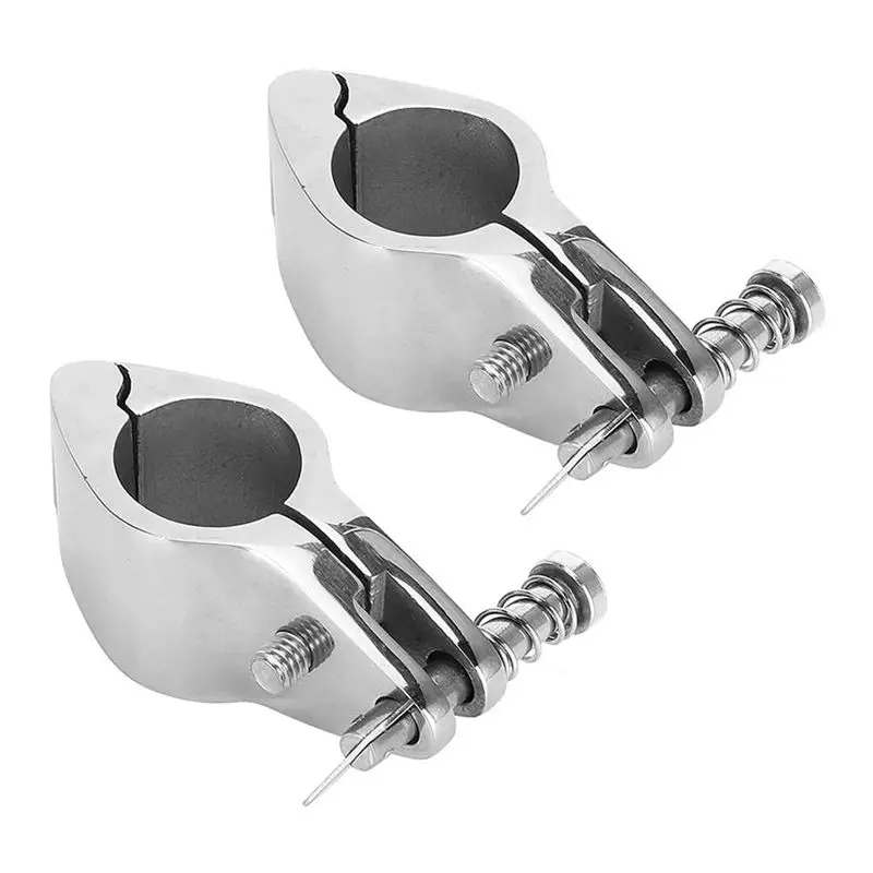 [A92P!】 2Pcs Stainless Steel Pipe Clamp Upper Jaw Sliding Hinged Hardware Hinge Upper Jaw Sliding Marine Fittings