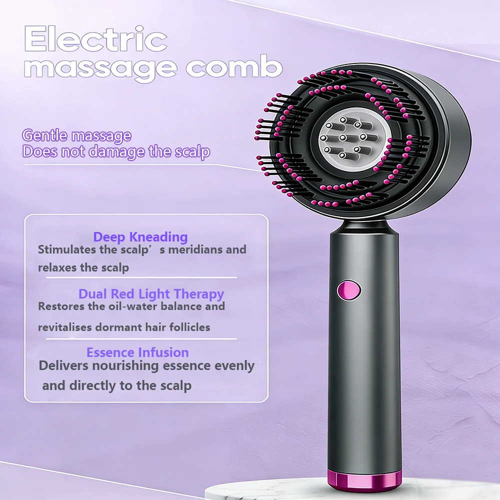 

Electric Vibration Massage Comb Red Light Therapy Hair Growth Massage Scalp Brush Anti Hair Loss Liquid Oil Applicator Hair Care