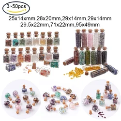 15~30 Pcs Mini Wishing Bottles Tumbled Chip Crystal Healing Gem Reiki Wicca Stones Set for DIY Jewelry Making Home Decoration