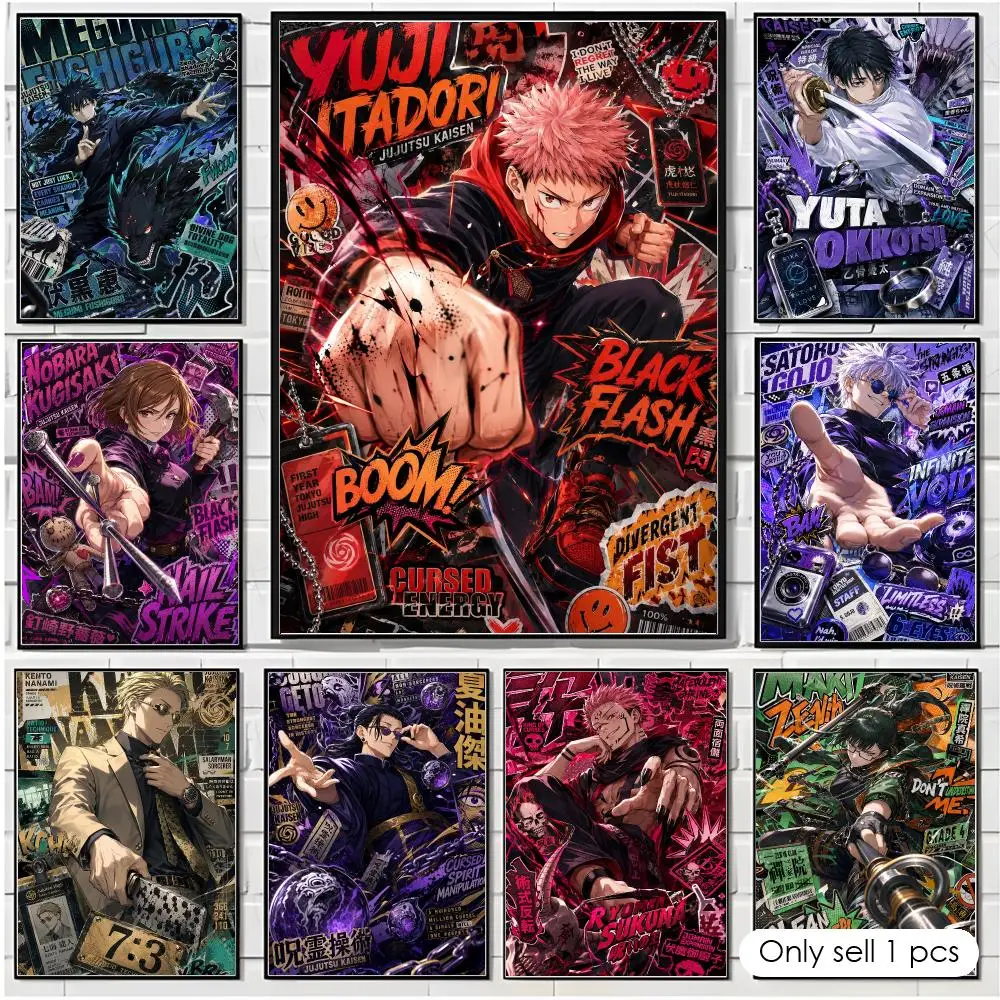 Comics J-Jujutsu Kaisen Poster Modern  Wall Art Aesthetic Minimalist Bedroom Decor Cafe Home Gift