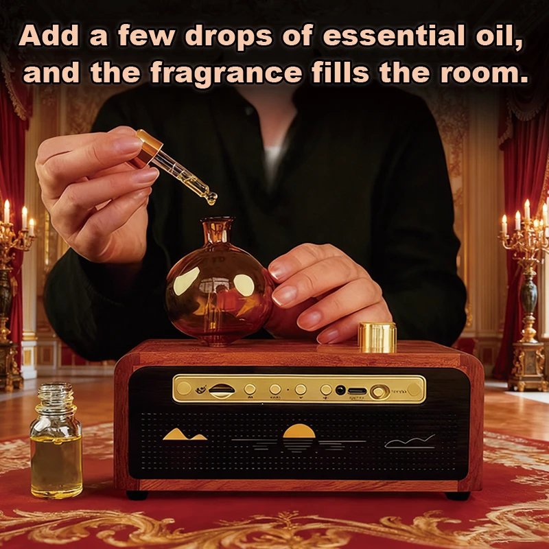 موسيقى ريترو ناشر رائحة زيت طبيعي معطّر الهواء عطر طويل الأمد 41 أغاني مدمجة قوس قزح التنفس ضوء الليل