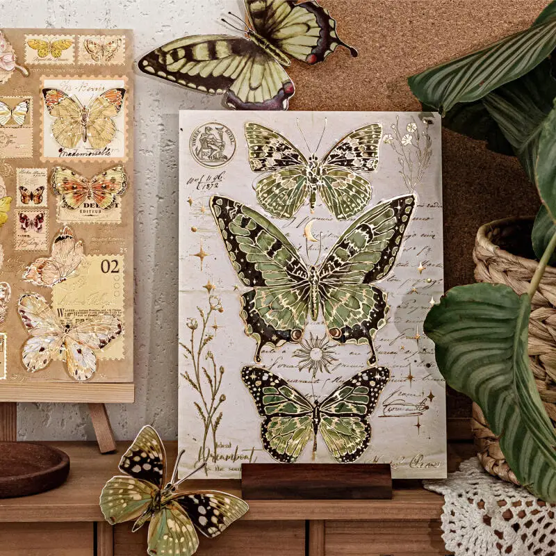 

Card Lover 4 шт. [Butterfly Post Office Series] ПЭТ Метелик Whirl Dance Butterfly Высеченные наклейки-головоломки для журнала