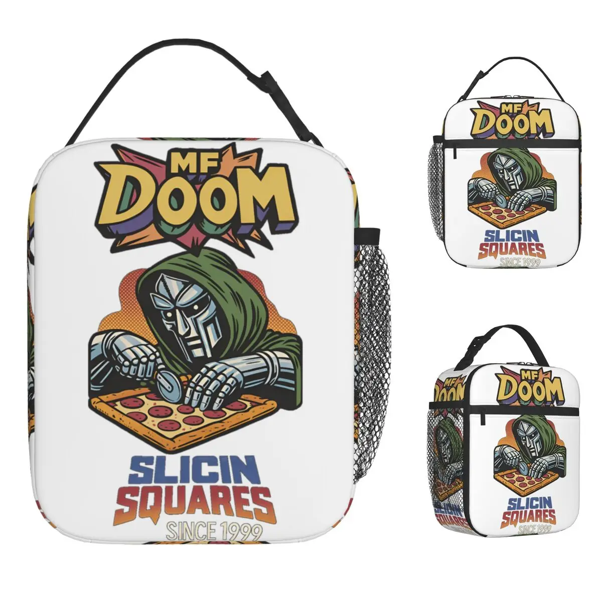 حقيبة غداء مغني الراب Mf Doom صندوق غداء للسفر للأطفال برسومات مضحكة وحقائب يد حرارية أكسفورد حقيبة تبريد محمولة