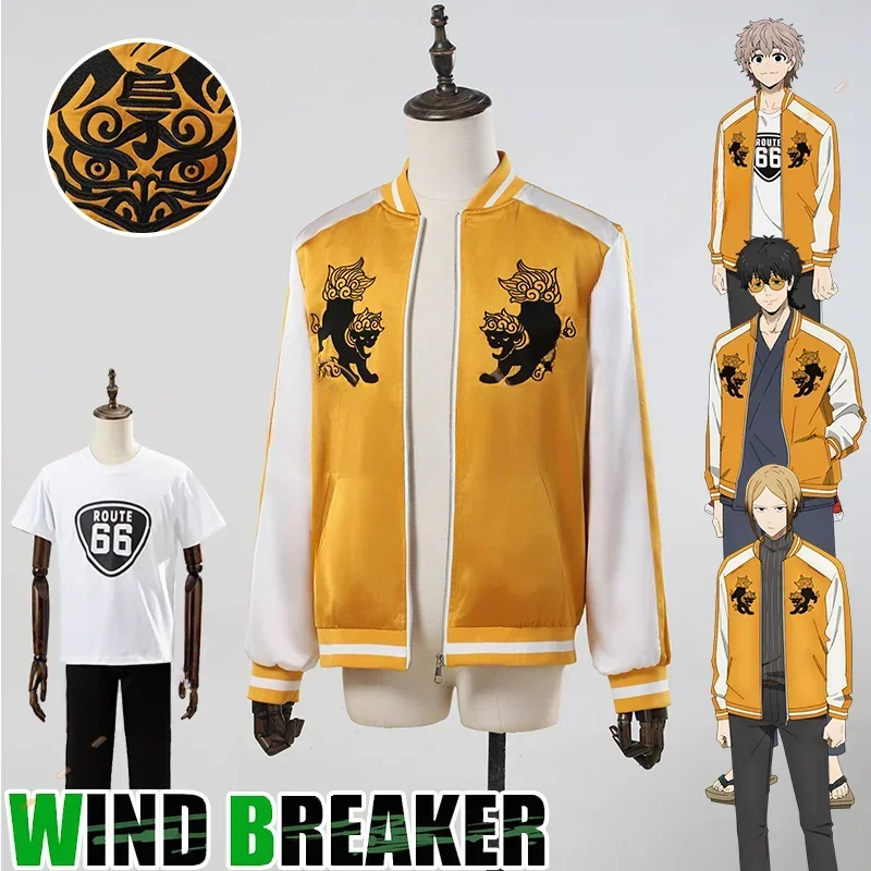 Choji Tomiyama cosplay costume wig anime wind breaker shishitoren jacket uniform Jo togame Kota Sako Halloween party women men