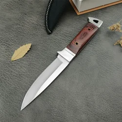 Model K90 Tactical Fixed Blade Knife 5Cr13Mov Steel Wood Handle Hunting Camping Survival Bushcraft Weapon Self Defense