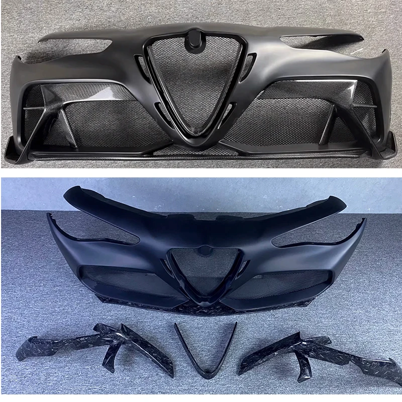 

GTAM Style Half Carbon Fiber Front Bumper For Alfa Romeo Giulia Carbon Fiber Car Bumper Body Kit