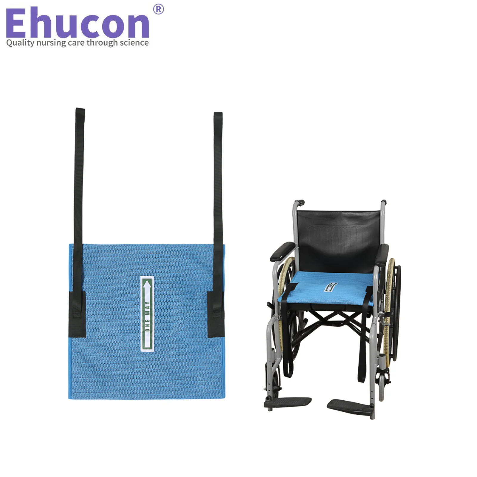 

Ehucon Wheelchair Non Slip One Direction Seat Cushion Fall Prevention One Way Glide Pad with Handle for Disabled Elderly 17"x17"