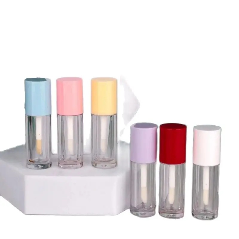 25/50pcs Empty Lipglos Tube 6ml Mini Cute Colorful Red White Pink Yellow Purple Blue Lid Makeup Plastic Container Lip Gloss Base