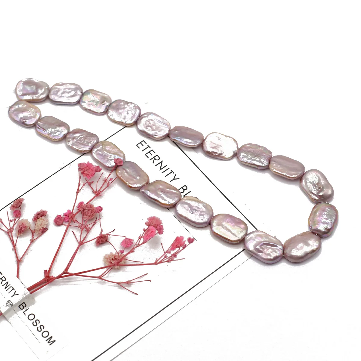 Baroque Style Natural Freshwater Pearls Purple Square Loose Spacer Beads for Jewelry Making DIY Bracelet Earrings Accessories