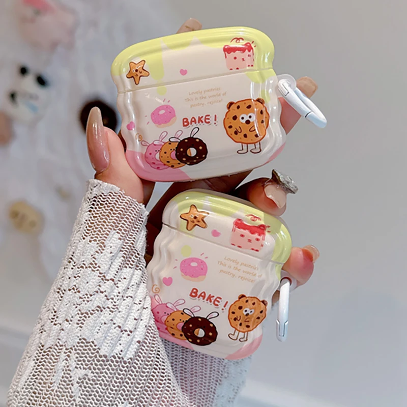 IMD Cute Cookie Donuts Cases for Apple Airpods 1 2 3 Wireless Five Stars Earphone Cover for Apple Air Pods Pro Charging Box Bags