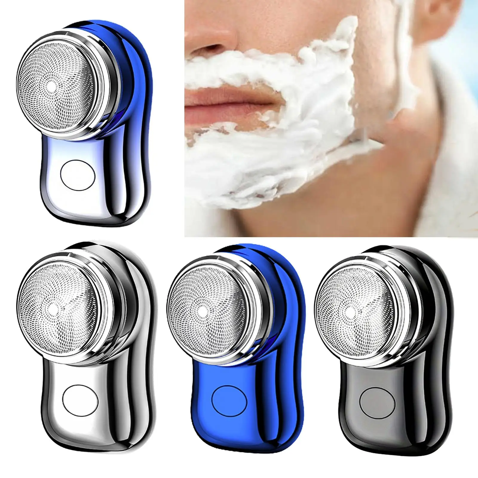 Mini Shaver for Men Portable Beard Shaving Machine USB Rechargeable Face Hair Removal for Office Camping Travel Outdoor Home