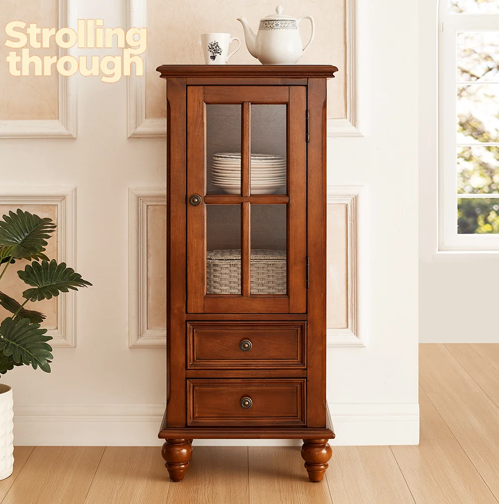 

Американский винный шкаф из массива дерева с одной дверцей, новый, простой и красивый, в современном стиле, приставной шкаф для гостиной, стеклянный витринный шкаф.