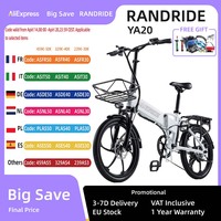 RANDRIDE YA20 Ebike 500W 48V12.8AH Folding City Electric bike Hidden Dismountable Battery 20inch Adult Electric Bicycle EU Stock