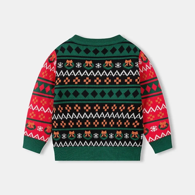 Ugly Christmas Sweater For Girls Funny Cartoon Gingerbread Man Graphic Crewneck Sweatshirt Tops Pullovers Boys Clothes