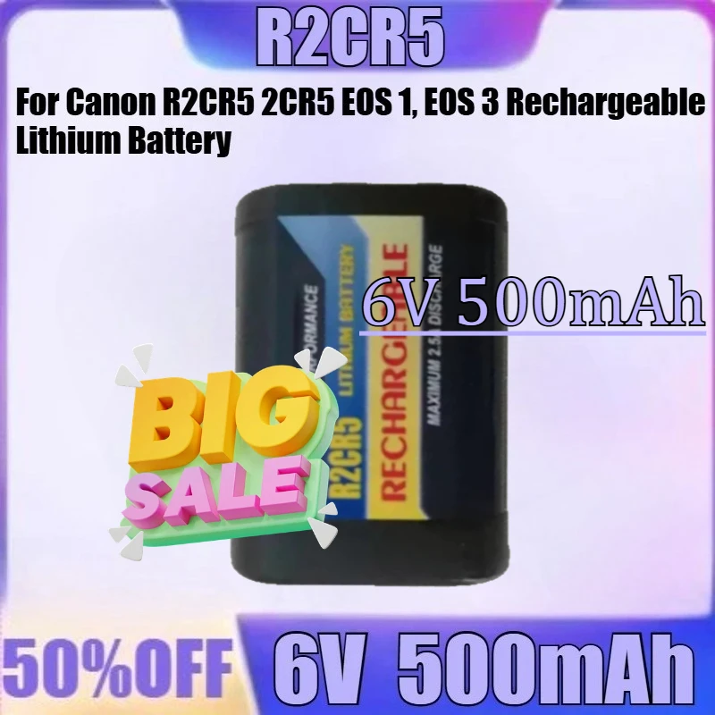 Para Canon R2CR5 2CR5 EOS 1, EOS 3 batería de litio recargable 6V juego de baterías de cámara nueva batería recargable