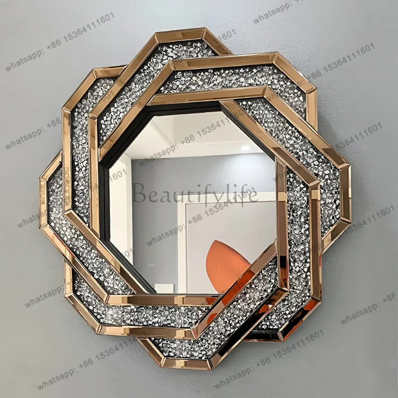 Three-dimensional hanging mirror decorative entrance bathroom fashion makeup mirror European style 0061