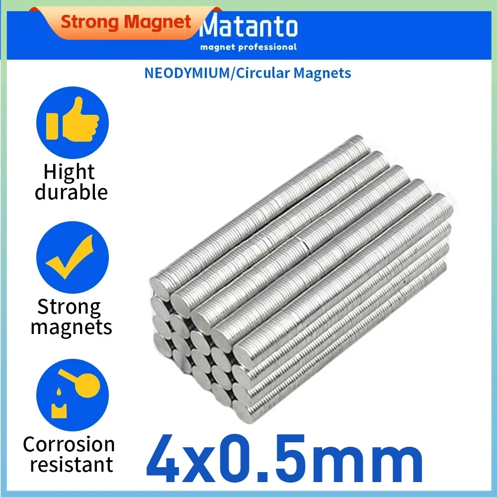 50-5000Pcs 4*0.5mm Spuer Strong Neodymium Magnet NdFeB Powerful Magnetic Small Round Rare Earth N35 Magnets Search 자석고리 후크