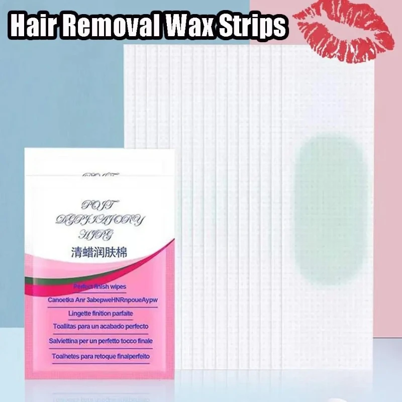 شرائط شمع مريحة لإزالة شعر الوجه، رقع إزالة شعر آمنة، شريط شمع غير مؤلم، ملصق مسح بالشمع