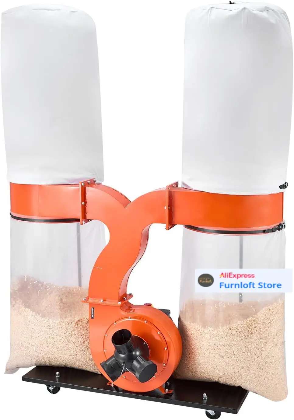 

Dust Collector, 1550 CFM 2.5 Micron Vortex Cone Dust Collectors, 3.0HP Sawdust Collection System with Two 35-Gallon Dusts