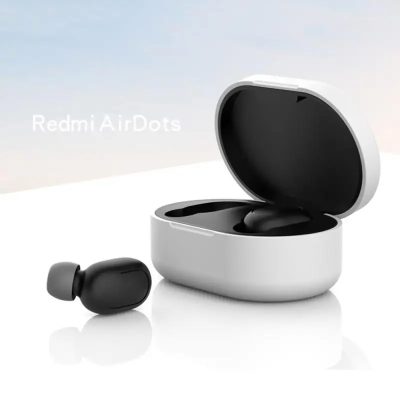 Funda de silicona de Color para auriculares MI Red mi AirDots, funda para auriculares inalámbricos TWS