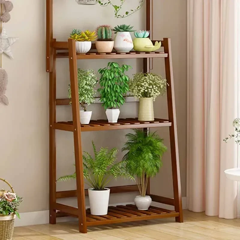 Wooden Universal Plant Shelf Outdoor Pedestal Hanging Flowers Plant Shelf Luxury Corner Estante Para Plantas Garden Furniture