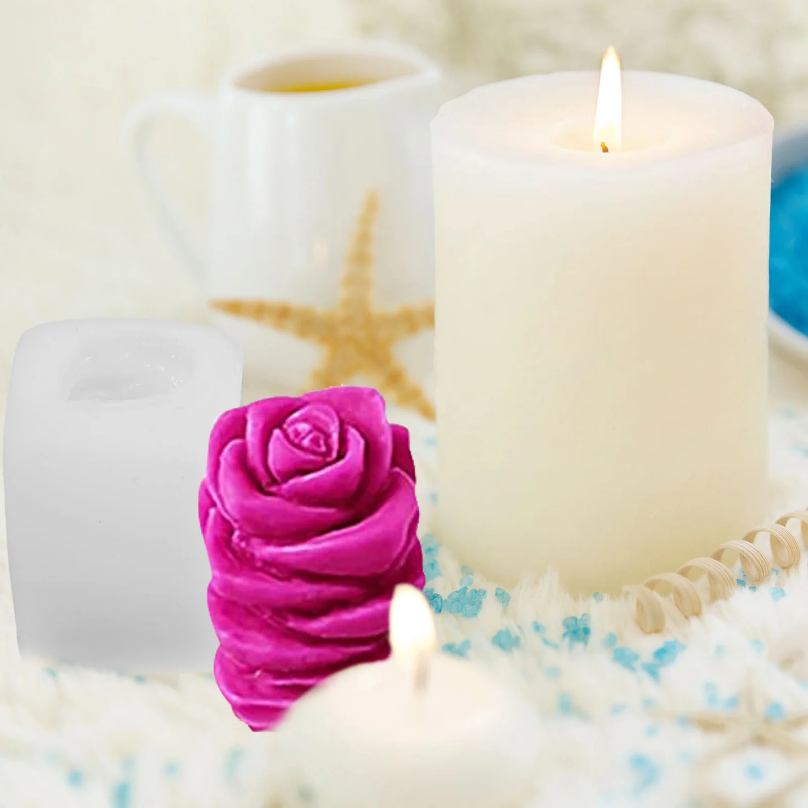 

10Pcs Silicone Molds Flexible Durable DIY Succulent Shaped Scented Making Wax Soap Molds Succulent Mold