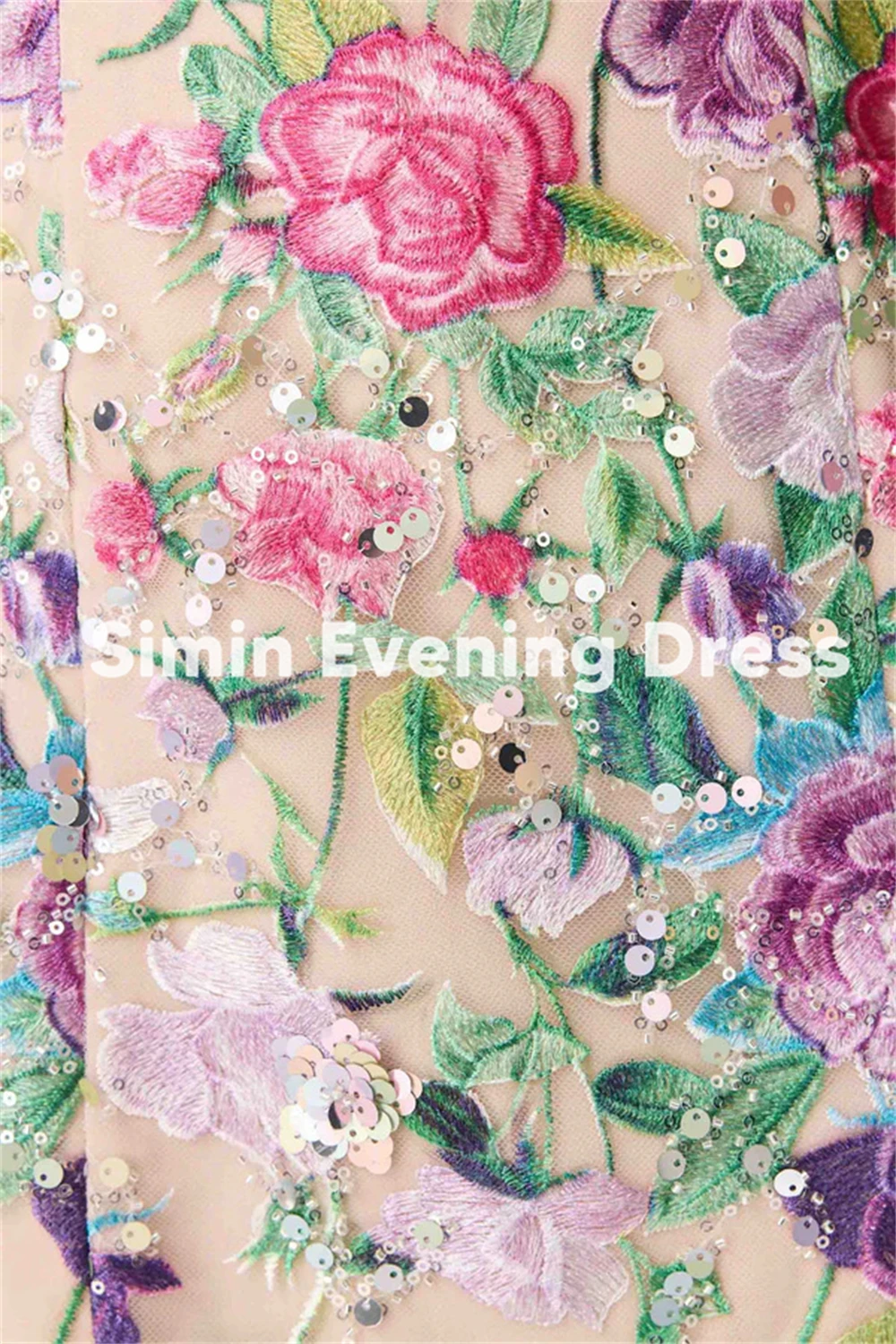فساتين سهرة نسائية من Simin بحورية البحر رسن ثلاثية الأبعاد مزينة بالزهور مع أكمام بطول الكاحل فساتين أنيقة رسمية 2025 #6