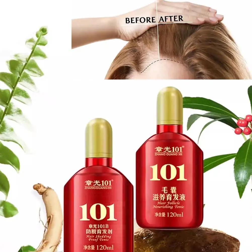120ML Zhangguang 101 folículo capilar tónico nutritivo crecimiento pérdida producto cuidado cabello recuperar barba tónico para el cabello Str D5A5