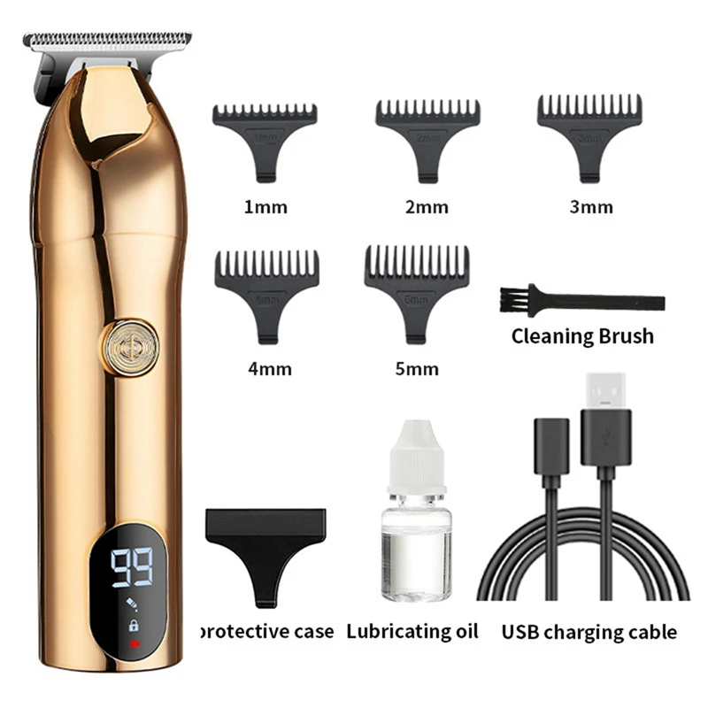 男性用電気バリカン,プロのひげトリマー,グルーミング,デジタルディスプレイ,トレンディ