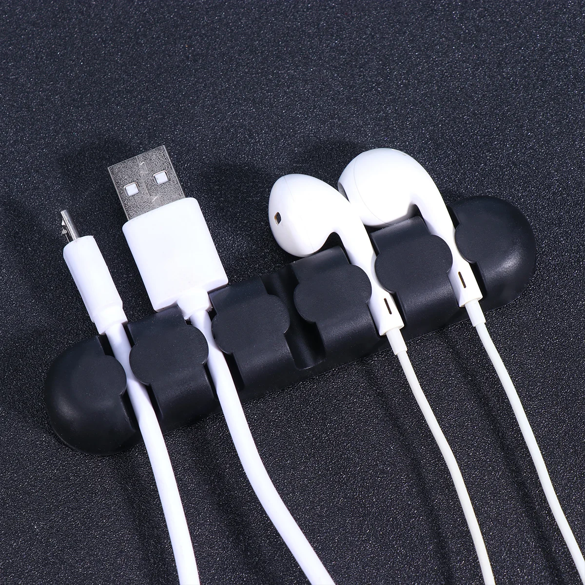 

2Pcs Self Adhesive Cable Organizer Silicone Multi-Card Desktop Data Line Clips Cord Holder Plug Holder Cable Management for Home