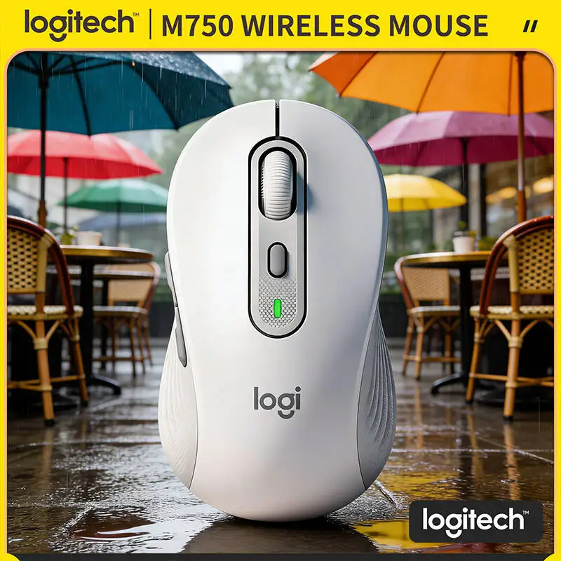 

Logitech M750 Silent Mouse - Ergonomic Grip, 4000 DPI Adjustable, Smart Wheel, 10m Range, 24-Month Battery, Bluetooth/Logi Bolt