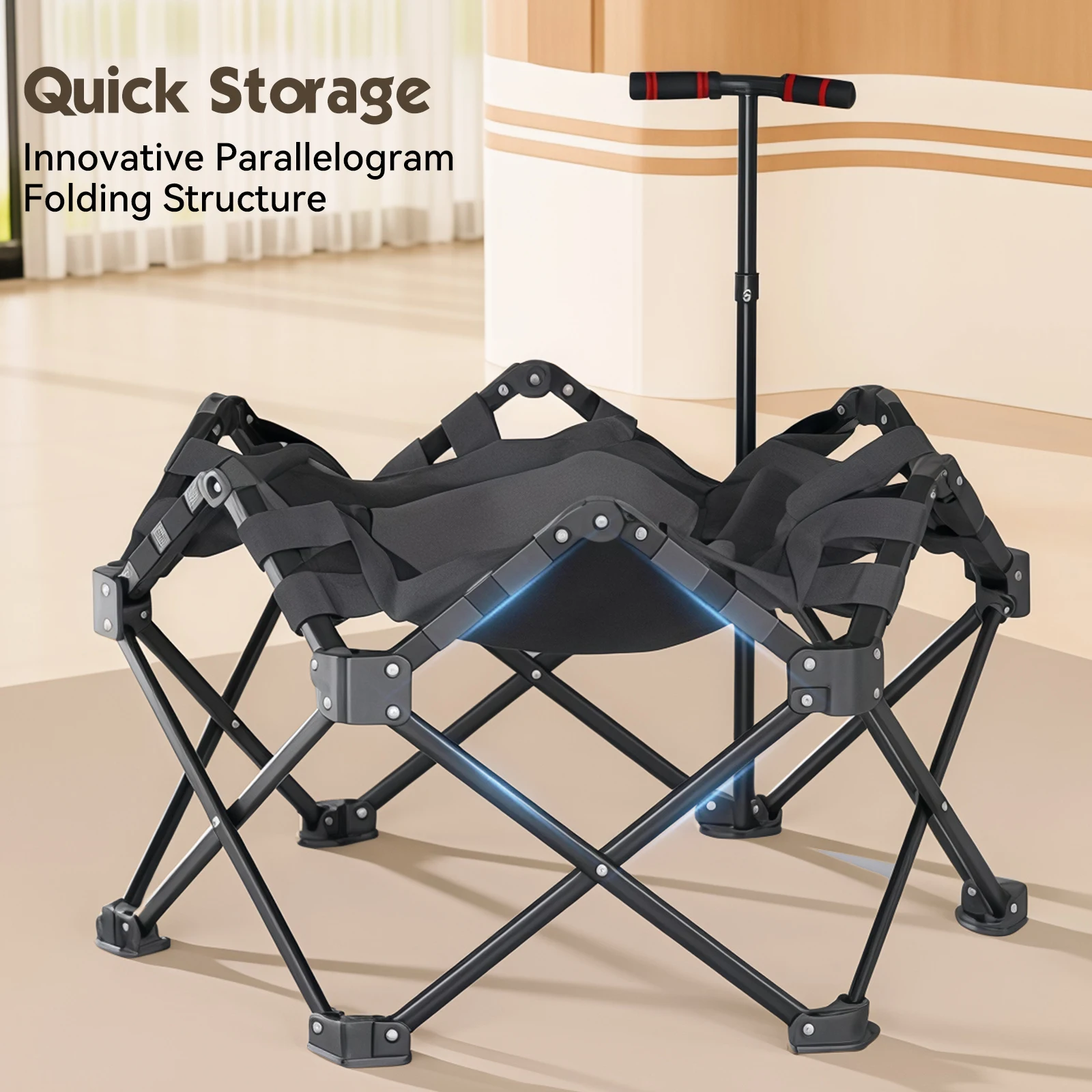 Obrázek 5: Skládací halové fitness trampolína s nastavitelný handle-stable, skromný pro celý ages, 600kg nakládat, 106cm průměr, 113cm vysoký