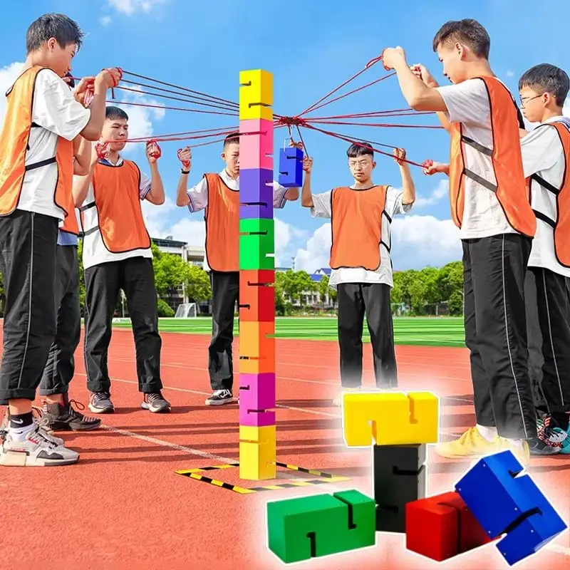 Jogo de Empilhamento de Torres para Construção de Equipes, Brinquedo de Coordenação Multijogador, Presente para Festas Corporativas e Escolares