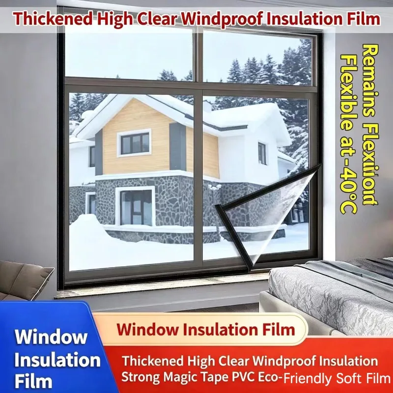 Easy To Install Window Insulation Film, High Transparency Windproof Durable Insulation PVC Film, Dedicated for Home Windows